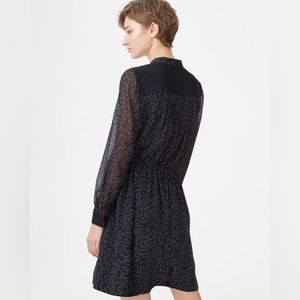 NEW, Club Monaco Quanni Wrap Midi Dress, Black & White Abstract